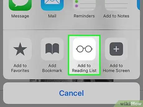 Imagen titulada Add Websites to an iPhone or iPad's Reading List to View Offline Step 3