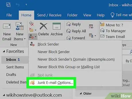 Imagen titulada Stop Junk Mail in Outlook on PC or Mac Step 4