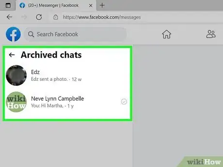 Imagen titulada See Your Archived Messages on Facebook Messenger Step 8