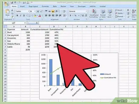 Imagen titulada Create a Pareto Chart in MS Excel 2010 Step 3