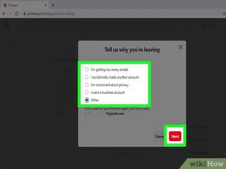 Imagen titulada Delete a Pinterest Account Step 11