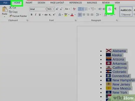 Imagen titulada Alphabetize in Microsoft Word Step 3