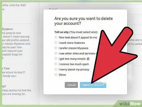 Imagen titulada Cancel Your MySpace Account Step 8