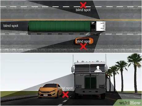 Imagen titulada Stay Out of a Truck's Blind Spots Step 1