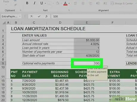 Imagen titulada Prepare Amortization Schedule in Excel Step 19