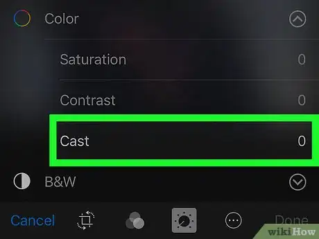 Imagen titulada Adjust the Color Cast of a Photo Using the iPhone Photos App Step 6