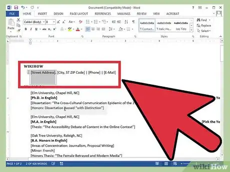 Imagen titulada Create a Resume in Microsoft Word Step 11