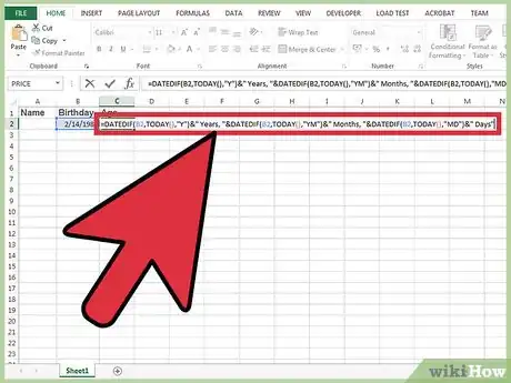 Imagen titulada Calculate Age on Excel Step 9