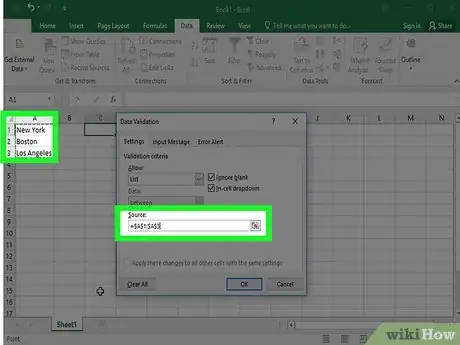 Image intitulée Create a Drop Down List in Excel Step 11