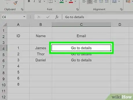 Image intitulée Add Links in Excel Step 1