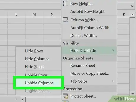 Image intitulée Unhide Columns in Excel Step 6