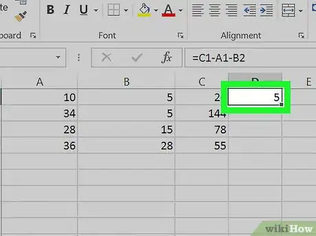 Image intitulée Subtract in Excel Step 9