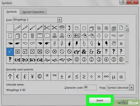 Image intitulée Insert a Check Mark in Excel Step 9