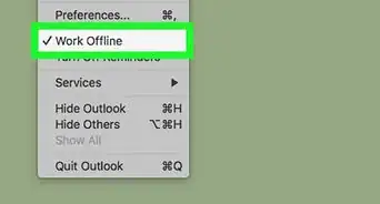 désactiver l'option « Travailler en mode hors connexion » dans Outlook