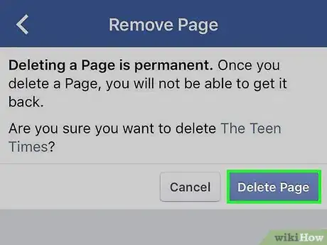 Image intitulée Delete a Facebook Fan Page Step 8
