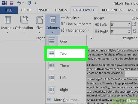 Image intitulée Make Two Columns in Word Step 5