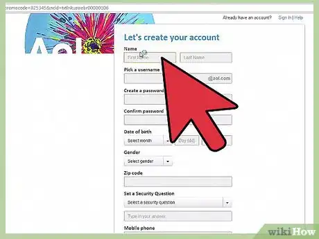 Image intitulée Create an AOL Account Step 2