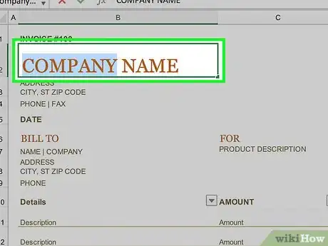 Image intitulée Make an Invoice on Excel Step 14