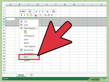 Image intitulée Hide Rows in Excel Step 2