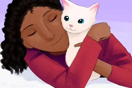 Image intitulée Woman Hugging Cat.png