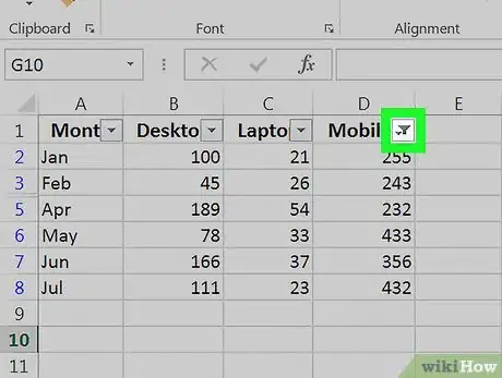 Image intitulée Clear Filters in Excel Step 3