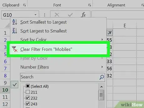 Image intitulée Clear Filters in Excel Step 4