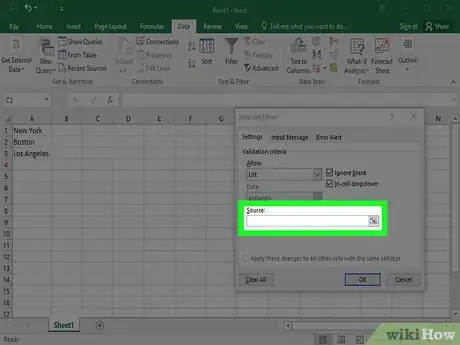 Image intitulée Create a Drop Down List in Excel Step 10