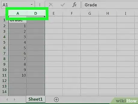Image intitulée Unhide Columns in Excel Step 2