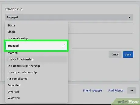 Image intitulée Change Your Relationship Status on Facebook Step 12