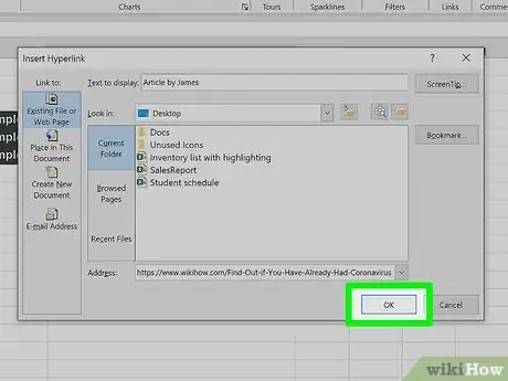 Image intitulée Add Links in Excel Step 12