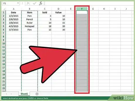 Image intitulée Move Columns in Excel Step 3