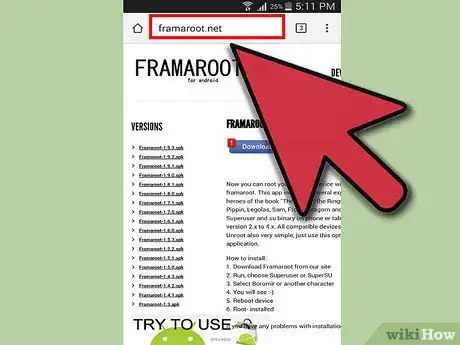 Image intitulée Root an Android Device Without a PC Using Framaroot Step 2