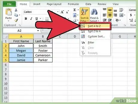 Image intitulée Alphabetize Cells in Excel Step 3