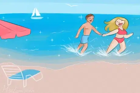 Image intitulée Couple Running in Ocean.png