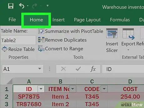 Image intitulée Make Tables Using Microsoft Excel Step 9