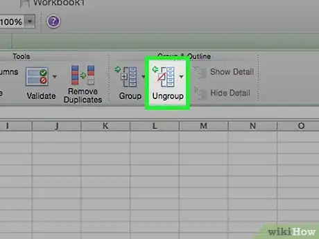 Image intitulée Ungroup in Excel Step 9