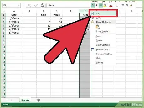Image intitulée Move Columns in Excel Step 7