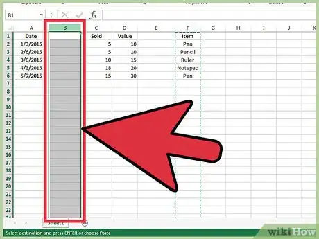 Image intitulée Move Columns in Excel Step 8