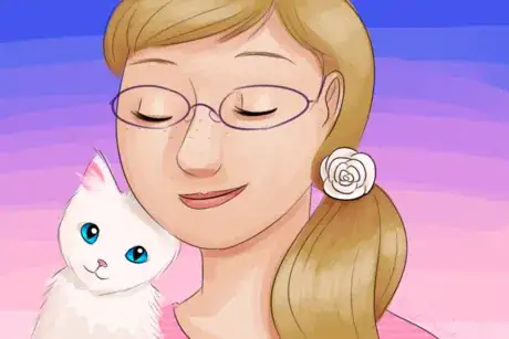 Image intitulée Relaxed Woman with Cat.png