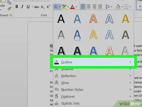 Image intitulée Make Outline Text in Word Step 4