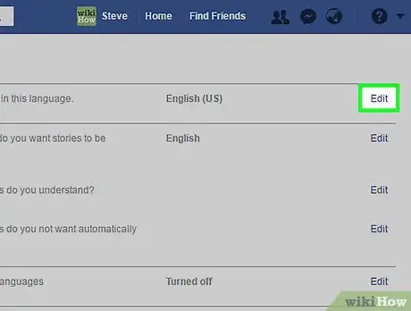 Image intitulée Change the Language on Facebook Step 5