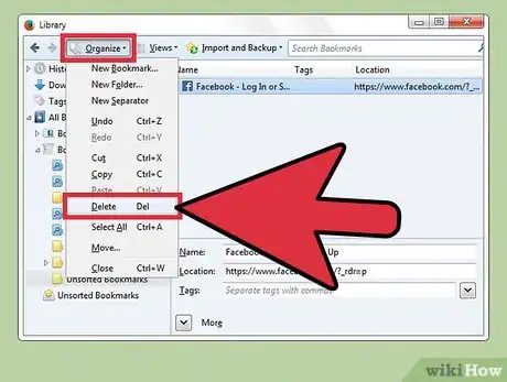 Image intitulée Delete a Bookmark in Mozilla Firefox Step 9