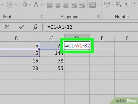 Image intitulée Subtract in Excel Step 8
