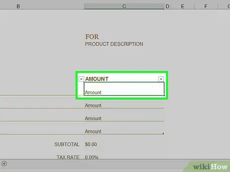 Image intitulée Make an Invoice on Excel Step 6