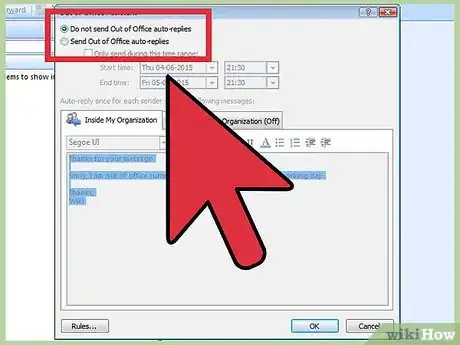 Image intitulée Turn On or Off the Out of Office Assistant in Microsoft Outlook Step 7