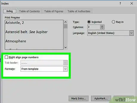 Image intitulée Create an Index in Word Step 17