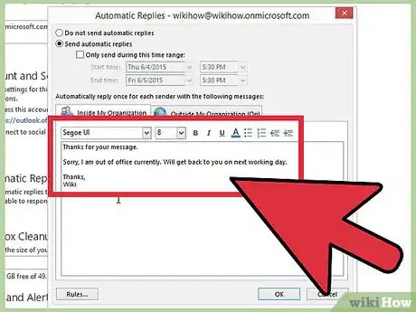 Image intitulée Turn On or Off the Out of Office Assistant in Microsoft Outlook Step 3