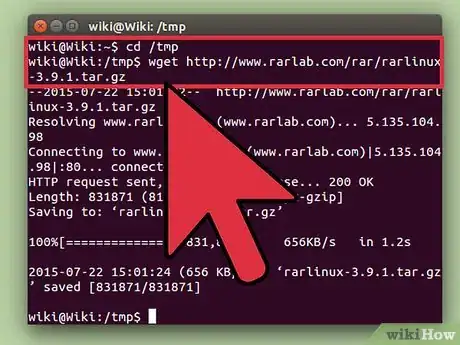 Image intitulée Unrar Files in Linux Step 4