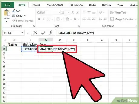 Image intitulée Calculate Age on Excel Step 6