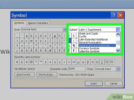 Image intitulée Add Exponents to Microsoft Word Step 3